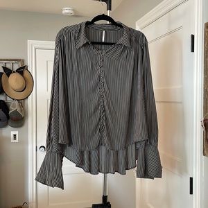 Free People Striped Modern Blouse